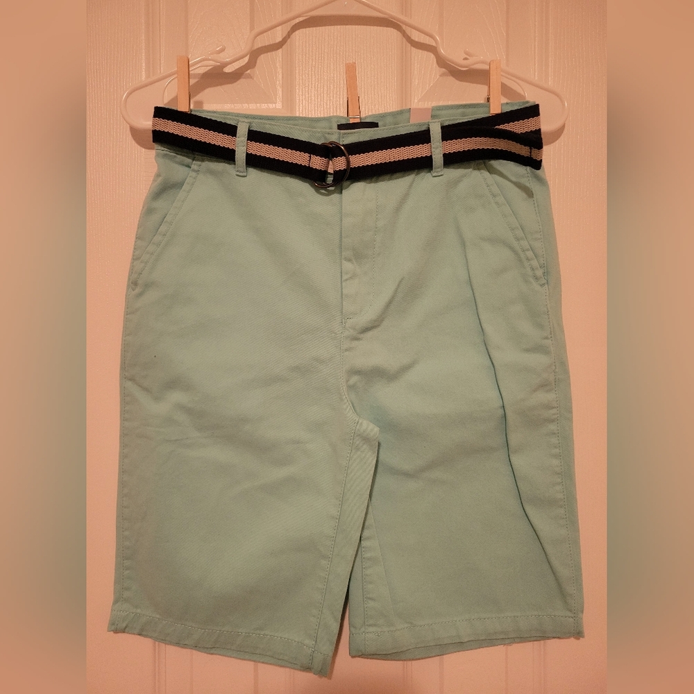 The Children's Place Boys Youth Light Blue Kids Shorts with Belt